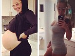 Flat as a pancake! Model Amber Rose shows off her post-pregnancy body in before and after photo 