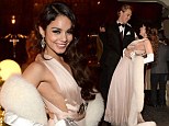 Vanessa Hudgens flashes some sideboob in a revealing dress as she marks her 25th birthday with boyfriend Austin Butler at Hollywood-themed bash