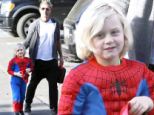 Doting dad: Gavin Rossdale escorted his five-year-old son to school on Monday in Los Angeles