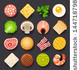 food icon set - stock vector