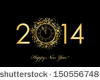 Vector 2014 Happy New Year background with gold clock - stock vector