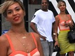 Slim and trim: Jay Z and Beyonce both looked incredibly lean as they stepped out in Miami on Sunday
