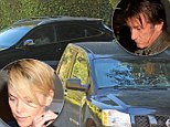 Sean Penn and Charlize Theron leave her home in separate cars the night after returning from Hawaiian holiday together