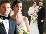 Former Disney star Christy Carlson Romano wears strapless Lazaro gown to tie the knot with fiancé Brendan Rooney