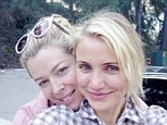 Natural beauty: Cameron Diaz went without make-up for a hike with pal Amanda de Cadenet in a Twitter picture Friday 