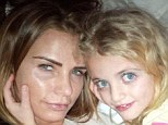 Cuddle time: Katie Price opted the au natural look as she went make-up free in a super-cute family selfie with her daughter Princess Tiaamii