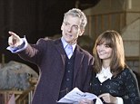 'I¿m emerging from the TARDIS into a whole other world': Peter Capaldi is pictured with Jenna Coleman during first full day filming on Doctor Who set