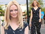 Statuesque blonde: Heather Graham looked like she was born to wear a jumpsuit as she headed to the set of Extra, for an appearance on the show hosted by Mario Lopez, in Los Angeles on Tuesday
