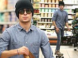 Speedy Gonzales! Zac Efron makes his grocery shop that bit quicker as he whizzes around the store on his skateboard