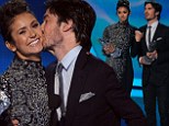 Fan favourites: Nina Dobrev and Ian Somerhalder accepted the People's Choice Awards for Favourite On-Screen Chemistry on Wednesday after breaking up in real life last May