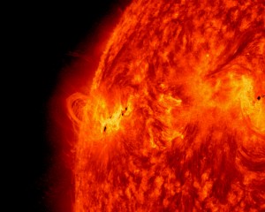 NASA's Solar Dynamics Observatory captured this image of the X1.2 class solar flare on May 14, 2013.