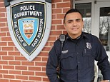 The mother of the East Hampton police officer caught having sex with a meter maid inside luxury village cottage has defended her 31-year-old son - calling him a 'good boy' who still lives at home with her.