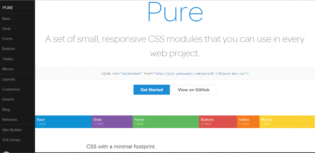 Pure - Responsive CSS Frameworks