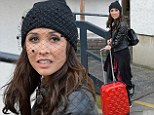 Sombre: Myleene Klass is seen at the London Studios after declaring that she would 'never' get married again on Loose Women