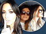 Caught in the act! Kim Kardashian posted a candid video of her sisters Kylie and Khloe singing in the car to Justin Timberlake's hit Mirrors on Tuesday