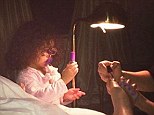 'Beauty school starts now!' Mariah Carey enlists daughter Monroe to hold heat lamp over her toenails during pedicure