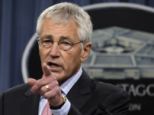 U.S. Secretary of Defense Chuck Hagel speaks at a news conference at the Pentagon in this October file photo