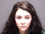 Callie Inman, 18, was arrested after ramming her red Camaro into Dana Tweedie's motorcycle during Mardi Gras festivities in Galveston, Texas Saturday