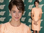 Looking just peachy! Shailene Woodley shows off her slim legs in a pretty frock at the Publicist Awards Luncheon