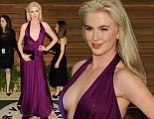 Daring: Ireland Baldwin went for a dramatic neckline at the Vanity Fair Oscars party