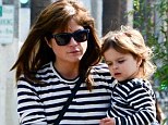 The Blair family uniform: Selma and her two-year-old son Arthur both wore striped tops for an outing in Studio City, Los Angeles this week