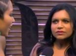 Mindy Kaling looked uncomfortable after E! correspondent Alicia Quarles asked her what color guys she preferrs