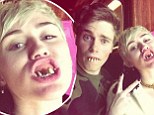 My, what big teeth you have! Miley Cyrus tweets snap of herself and Olympic skier Gus Kenworthy displaying grotesque toothy smiles
