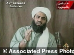 FILE - This image made from video provided by by Al-Jazeera shows Sulaiman Abu Ghaith, Osama bin Laden's son-in-law and spokesman. Abu Ghaith goes to trial M...