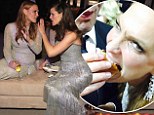Molly Sims chows down on burger at glitzy Vanity Fair Oscars bash... before enjoying a chat with fellow actress Jennifer Garner