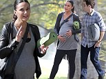 Eric and Sloan's love story continues! Kevin Connolly films Entourage with Emmanuelle Chriqui... as she shows off fake baby bump