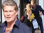 In a Hoff-ully good mood! David Hasselhoff gives daughter Taylor-Ann a kiss on the cheek before going on his merry way