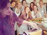 Mama mia! Pregnant Drew Barrymore makes pasta on culinary school visit with friends Cameron Diaz and Reese Witherspoon