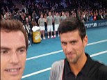 Half a selfie? Murray and Djokovic's first selfie attempt left them looking like a bit too far apart from each other