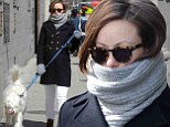 Baby it's cold outside! Pregnant Olivia Wilde rugs up as she takes her dog Paco for a wintery walk