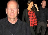 Date night: Bruce Willis and expectant wife Emma Heming-Willis make the most of some rare alone time with a romantic meal at Mr Chows
