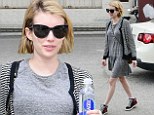 Grey day: Emma Roberts headed out to grab some healthy food on Friday