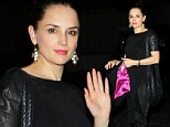 She's All That! New mom Rachael Leigh Cook looks svelte in black satin and leather look on night out in LA
