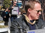Even superheroes need office supplies: Paul Bettany out shopping for a printer