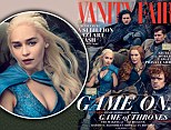 Emila Clarke, Kit Harington and Peter Dinklage join their castmates on the cover of the glossy magazine, which features a series of photos of the stars by the photographer Annie Leibovitz.