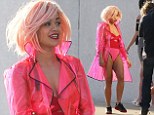 Blonde star: Rita Ora showed off her impressive figure while shooting her new music video
