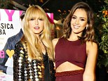 Stunning: Rachel Zoe posed with a midriff baring Jessica Alba on Tuesday night at the Nylon bash in Los Angeles on Monday night