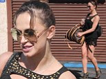 Back in black! Karina Smirnoff glammed it up after Dancing With The Stars rehearsals in Hollywood on Saturday
