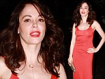 Lady in red! Rose McGowan, 40, is flawless in a slinky crimson dress for a night out at the Chateau Marmont