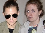 Makeup free Girls! Co-stars Lena Dunham and Allison Williams jet out of LA without a spot of war paint
