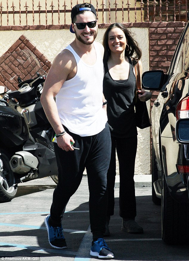 All the right moves: The two shared a laugh together before they departed from the rehearsal studio