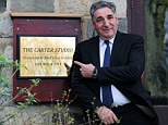 Jim Carter back at his former school, Ashville College in Harrogate, where the drama studio was named after him