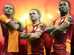 Bringing the noise: Wesley Sneijder (centre) could do some damage