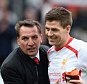 Delight: Steven Gerrard wants Liverpool manager Brendan Rodgers to sign a new deal