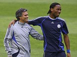 Old pals: Jose Mourinho (left) brought Didier Drogba to the club early in his first reign at Chelsea