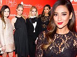 Lacy little liar! Shay Mitchell stuns in sheer black number next to Ashley Benson and other co-stars at season finale screening of Pretty Little Liars
